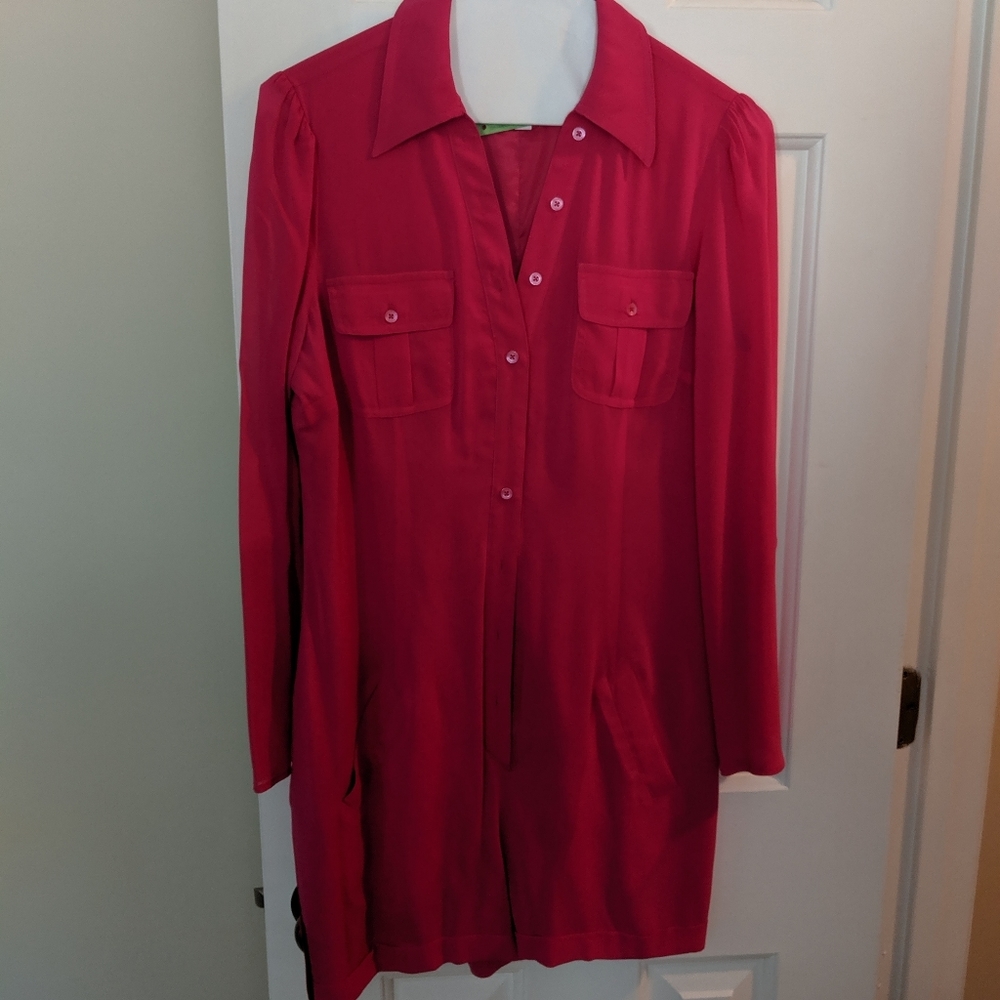 Pink Bebe silk romper size small